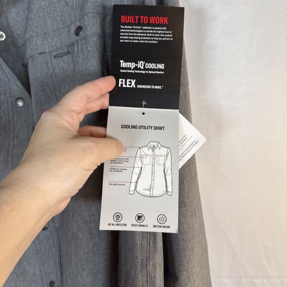 Dickies Women’s Long‑Sleeve Temp‑IQ® Cooling Utility Shirt, Gray Large NWT - Picture 12 of 16